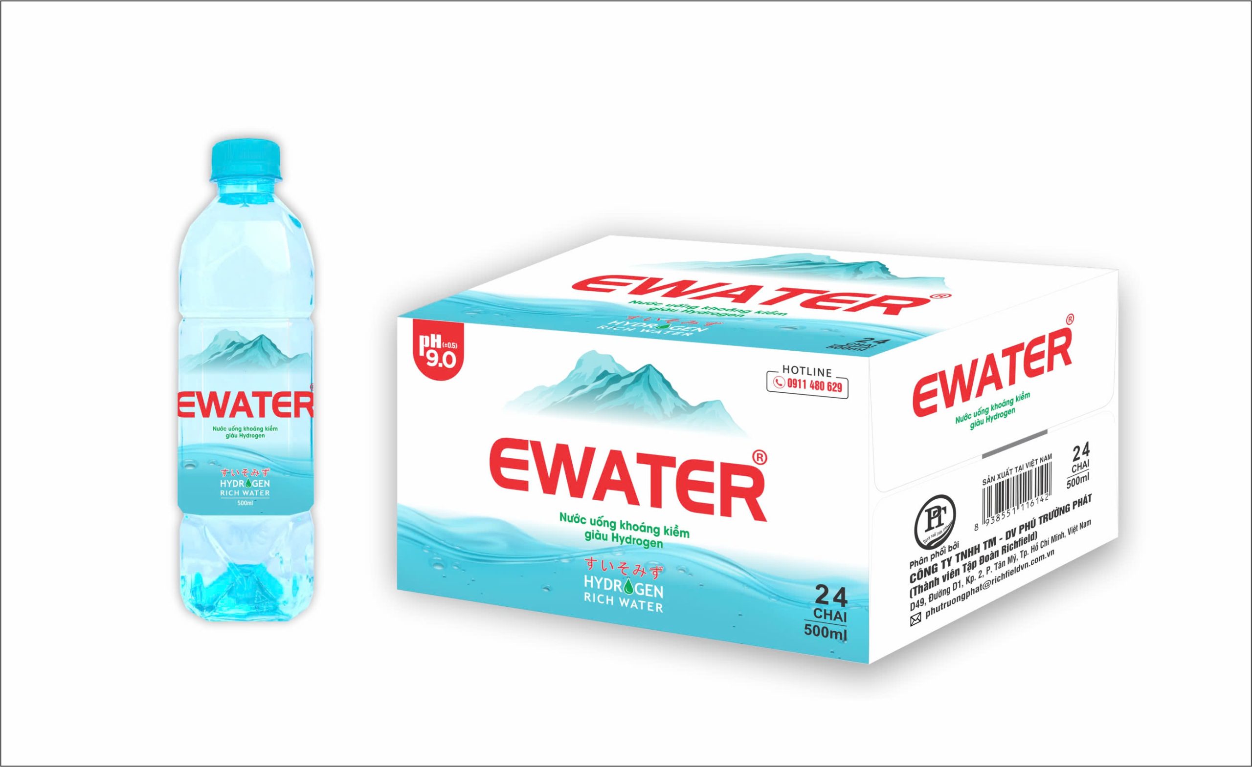 Nước uống khoáng kiềm giàu hydrogen 500ml Nước uống khoáng kiềm giàu hydrogen 500ml